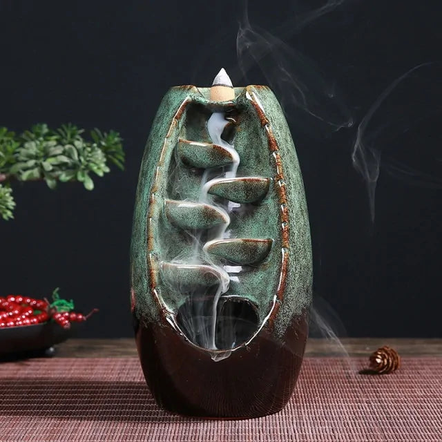 Ceramic Waterfall Incense Burner