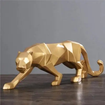 ERMAKOVA Panther Statue Geometric Style Resin Sculpture