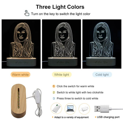 Customizable 3D Night Light For Personalized Gifts