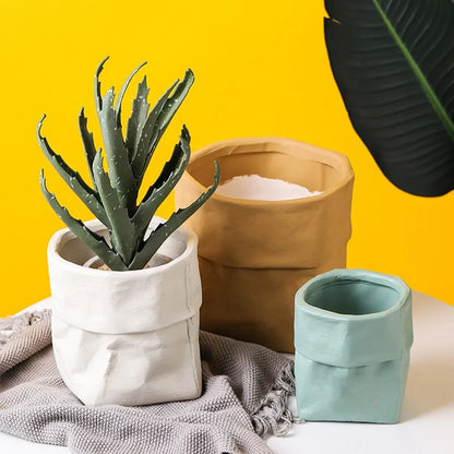 Ceramic Kraft Paper Flower Pot