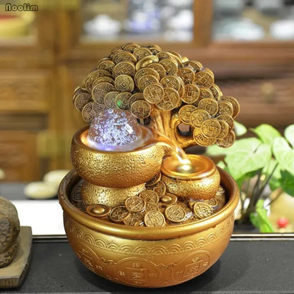 Gold Money Tree Water Fountain